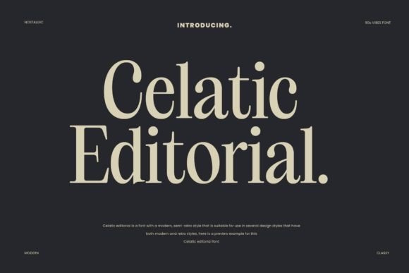 Celatic Editorial Serif Font for Modern Publishing